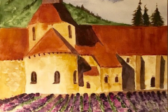 Senanque Abbey Lavender Fields - Watercolor on Arches